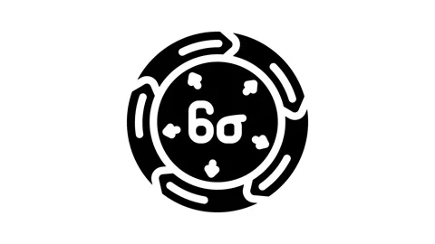 Six sigma manufacturing engineer glyph icon animation Stock Footage 326744460