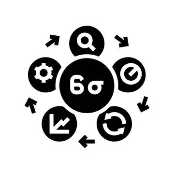 Six sigma manufacturing engineer glyph icon vector illustration Stock Illustration