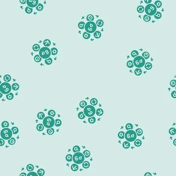 Six sigma manufacturing engineer glyph seamless pattern Stockillustratie