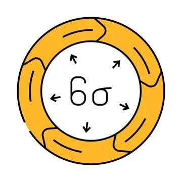 Six sigma manufacturing engineer icon color illustration Stock Illustration