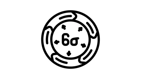 Six sigma manufacturing engineer line icon animation Stock Footage 326762433