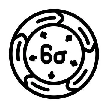 Six sigma manufacturing engineer line icon vector illustration 스톡 일러스트