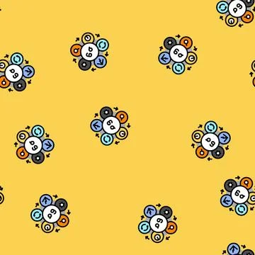 Six sigma manufacturing engineer vector seamless pattern Stock Illustration