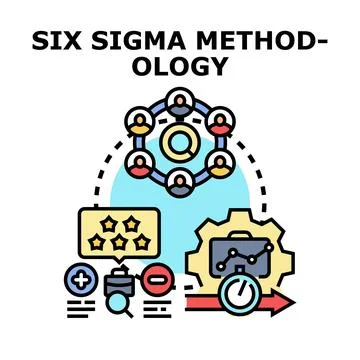 Six sigma methodology improving process quality and efficiency Stock Illustration