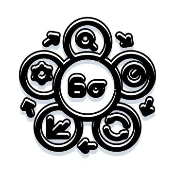 Six sigma methodology process improving business quality 스톡 일러스트