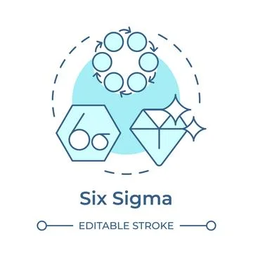 Six sigma methodology soft blue concept icon Stock Illustration