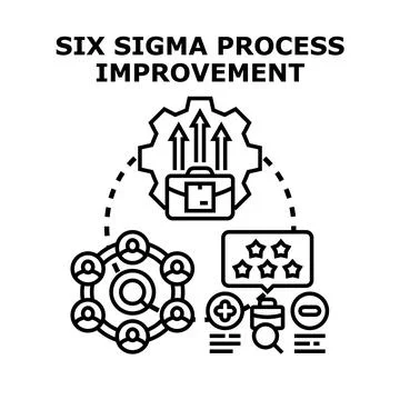 Six sigma process improvement process improvement concept vector イラスト素材