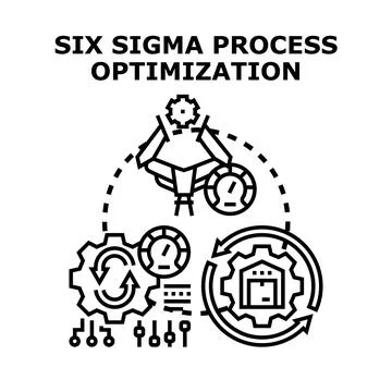 Six sigma process optimization and manufacturing quality management Stock Illustration
