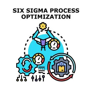 Six sigma process optimization and manufacturing quality management Stock Illustration