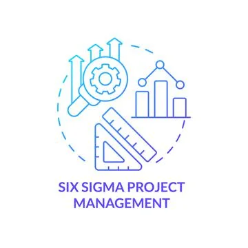 Six Sigma project management blue gradient concept icon Illustrazione stock