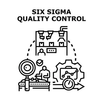 Six sigma quality control process improvement concept Stock Illustration