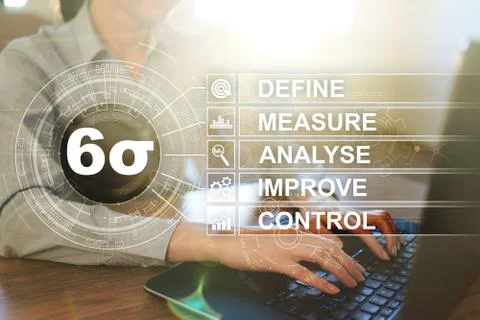 Six sigma - set of techniques and tools for process improvement. Stock Photos