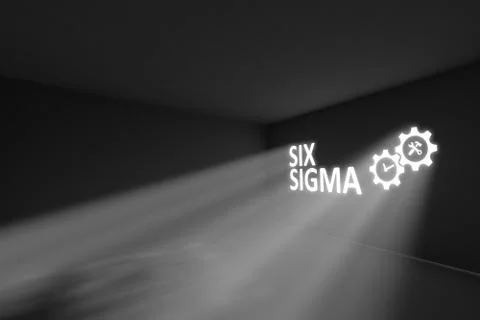 SIX SIGMA volume light concept 3d illustration Stock Illustration