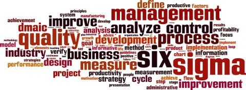 Six sigma word cloud Stock Illustration