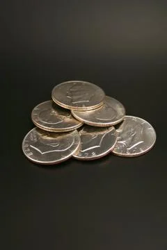 Six Silver Dollars Stock Photos