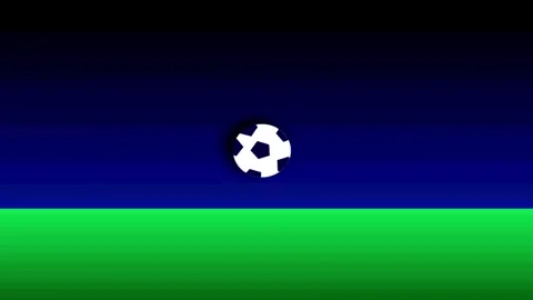 Six Soccer Balls on Green Fields Under Blue Sky Cinematic Motion Loop Stock Footage 345320794