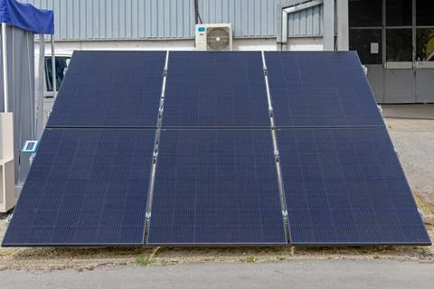 Six Solar Panel Array Set Stock Photos