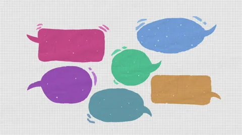 Six Speech bubble text bar, illustration drawing style Stock Footage 64011394