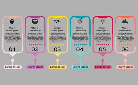 Six step infographic Stock Illustration