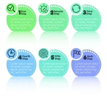 Six step infographic Illustrazione stock