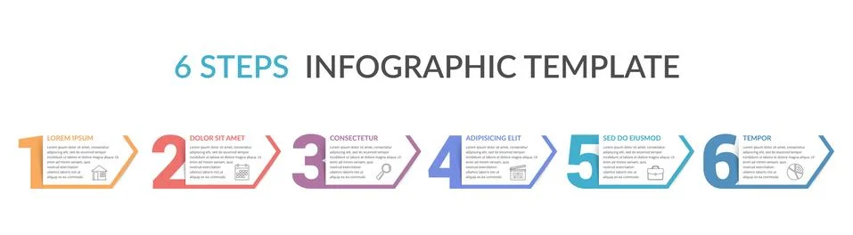 Six Steps Infographic Template Stock Illustration