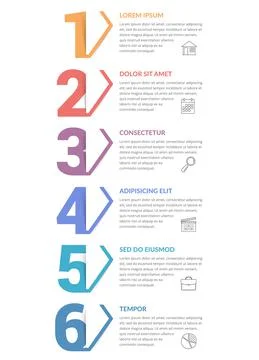 Six Steps - Infographic Template 스톡 일러스트