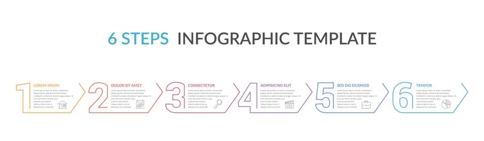 Six Steps Infographic Template Stock Illustration