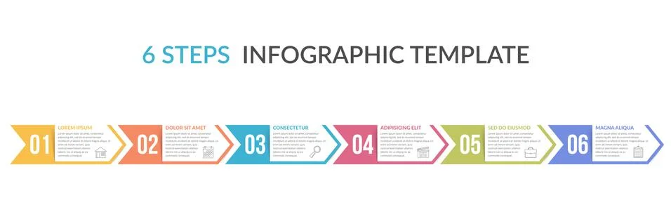 Six Steps Infographic Template Stock Illustration