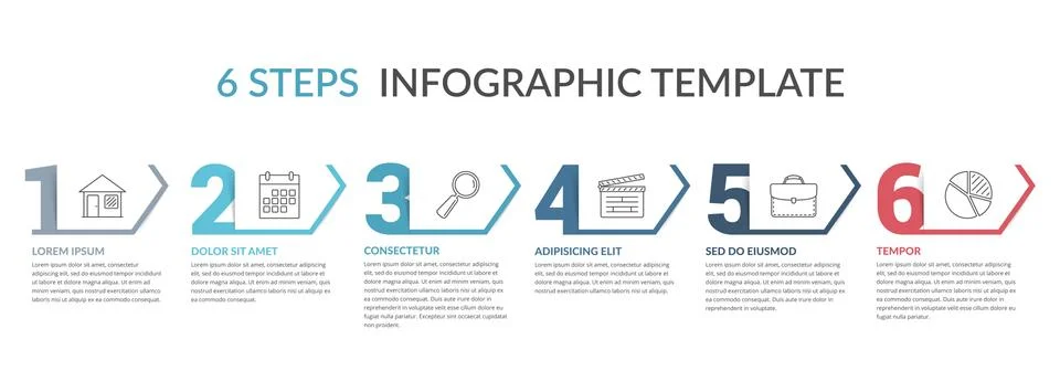Six Steps Infographic Template Stock Illustration