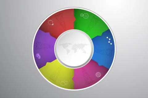 Six steps rounded infographics with 3D circle Stock Illustration