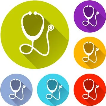 Six stethoscope icons Stock Illustration