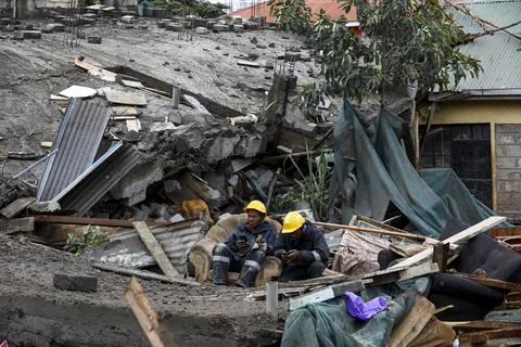 Six-storey building under construction collapses in Kiambu, Kenya, Ruaka - 17 No Fotos de archivo