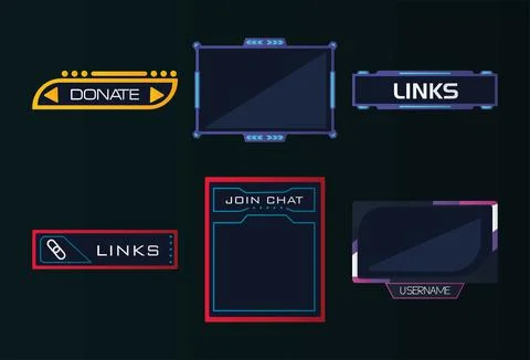 Six streaming templates Illustrazione stock