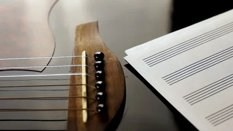 Six-string guitar Stock Footage 120385247