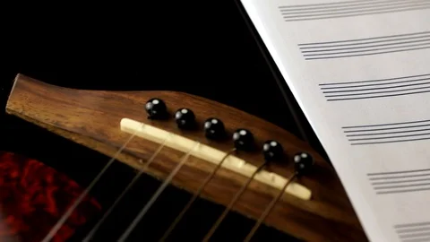 Six-string guitar Stock Footage 120385340