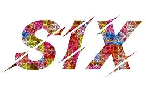 Six text image stock design in colorful style letters Stock Illustration