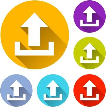 Six upload icons Stock Illustration
