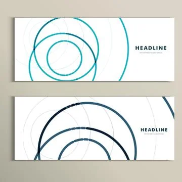 Six vector pattern with abstract circle banner Stock Illustration