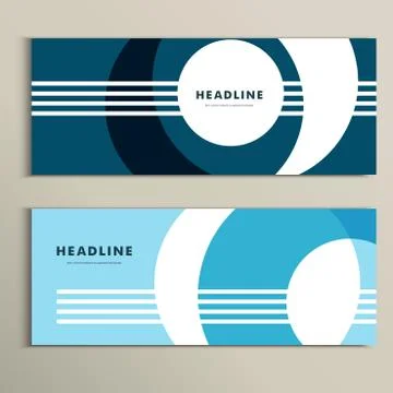 Six vector pattern with abstract circle banner Stock Illustration