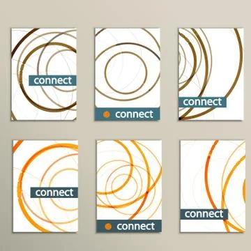 Six vector pattern with abstract circle brochures 스톡 일러스트