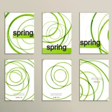 Six vector pattern with abstract circle brochures 스톡 일러스트