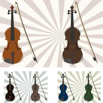 Six violins Stock Illustration