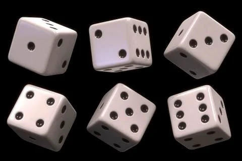 Six white di, illustration Stock Illustration