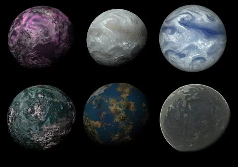 Six worlds Stock Illustration