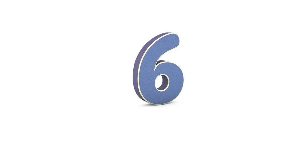 Six written 3D text in white background 스톡 일러스트