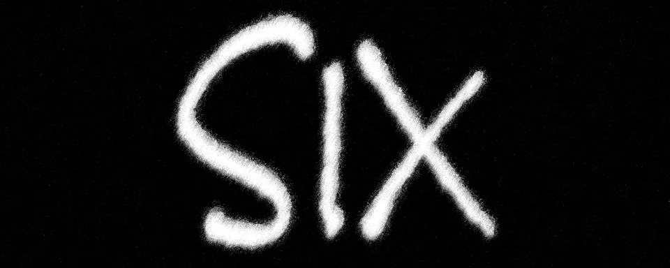 "SIX" written with chalk Stock Illustration