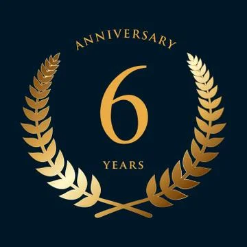 Six years of anniversary. Isolated vector illustration Stock Illustration