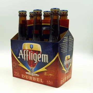 Sixpack of Affligem Dubbel beers Stock Photos