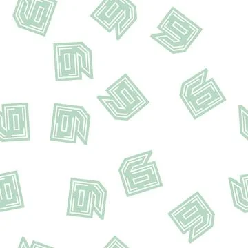 Sixth number glyph seamless pattern Stock Illustration