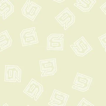 Sixth number line seamless pattern Stock Illustration